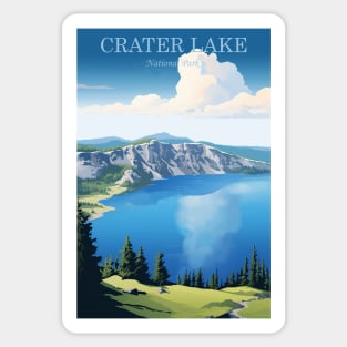 Crater Lake National Park Travel Poster Sticker